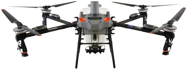 可変施肥などスマ農対応 最大吐出量40リットル/分、70リットル液剤タンク 　クボタが大型ドローンT70K発表